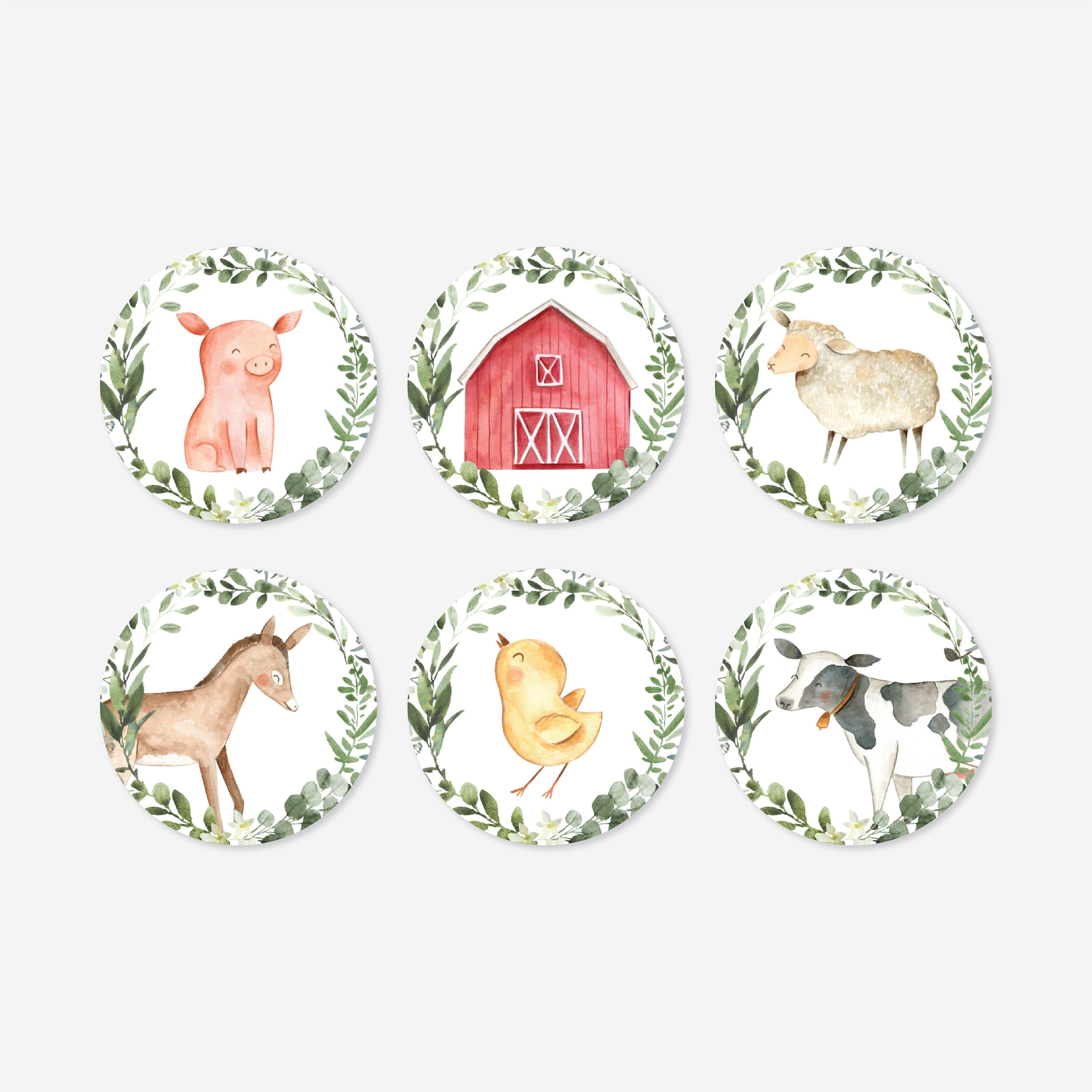 Farm Baby Shower Cupcake Toppers And Cupcake Wrappers Farm Cupcake Toppers Farm Cupcake Wrappers Farm Animal Baby Shower