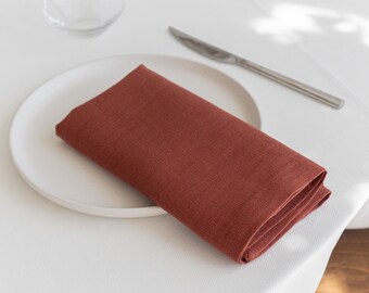 Cloth Linen Napkins for Table, Terracotta Dinner Napkins, Cocktail Napkins bulk in Pink, White, Green and Blue colors