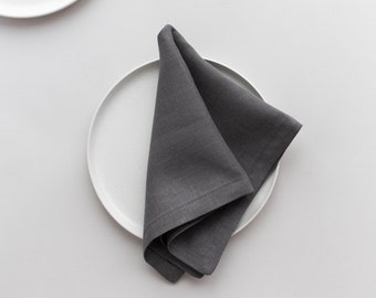Gray Cloth Napkins for Table Linen Dinner Napkins, Fabric Decorative Napkins for Wedding Sustainable