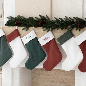 Personalized Family Christmas Stockings,2024 Embroidered Christmas Stocking,Knitted Stockings With Name,Monogram Stocking,Holiday Decor Gift