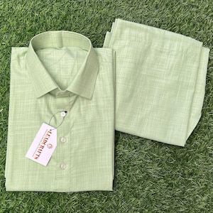 Light Green Color Premium Pure Cotton Kurta Pajama Set for Men | Cotton Men Kurtas | Green Color Kurta | Soft Kurta for Men