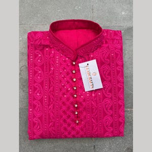 Chikankari Men&#39;s Kurta , Bollywood Style Party Wear ,Soft Cotton Floral Design,Men Party Wear Man Stuff, Soft Cotton Kurta