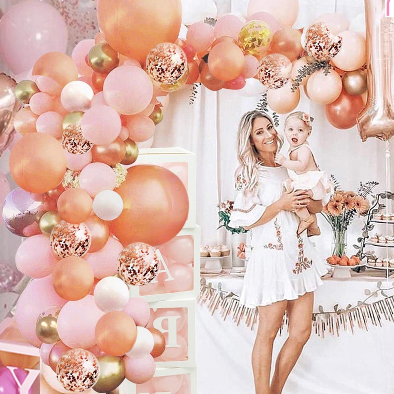 Baby Shower Decorations Girl Rose Gold Balloon Garland Arch | Etsy