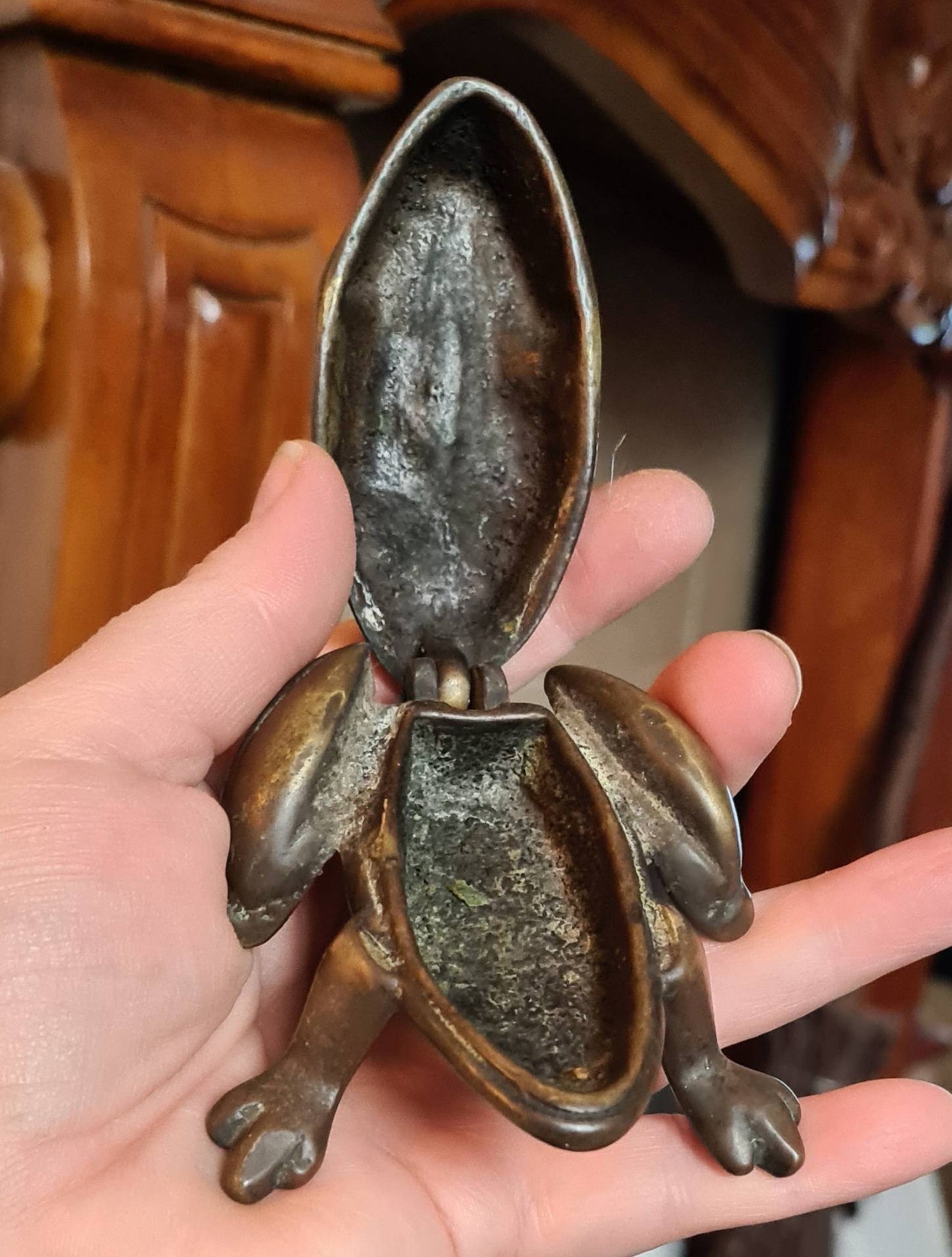 Antique Bronze Brass Frog Trinket Box Vintage Brass Frog Etsy