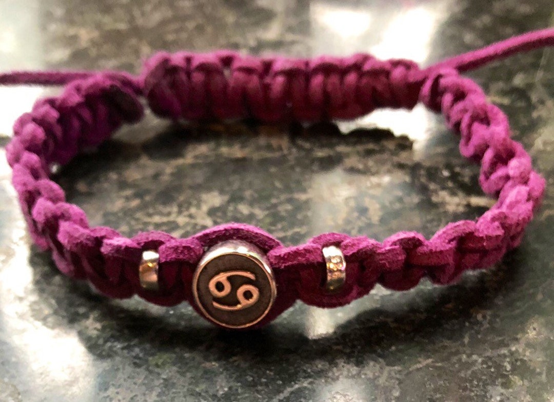 Macrame & Sterling Silver Gemini Bracelet, Zodiac, Pagan, Wiccan