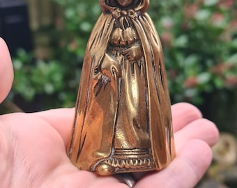 Antique Brass Cloaked Witch Altar Summoning Ritual Bell, Collectable, Witchcraft, Pagan, Wiccan