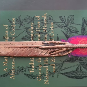Antique Brass Feather & Claw Wand Athame Ritual Knife Letter Opener, Witchcraft, Pagan, Wiccan, Witch