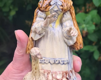 Antique Mother Goose Figurine Witch With A Goose, Witchcraft, Pagan, Wiccan, Rare Item