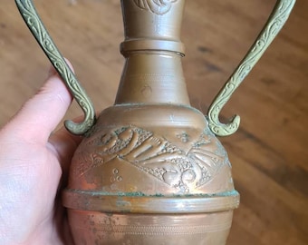 Antiique Vintage Copper & Brass Serpent Urn Snake Altar Vase, Witchcraft, Wiccan, Pagan, Witch, Farmhouse
