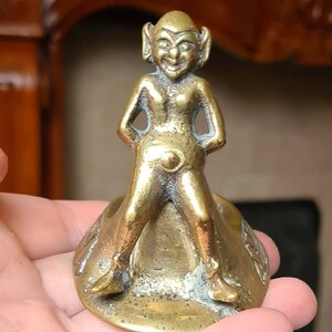 Vintage Brass Pixie Poker Stand, Pixie Incense Cone Burner, Fireside Companion, Witchcraft, Pagan, Witch, Altar Piece, Folklore