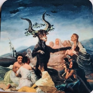 Witches Sabbat Set Of 4 Coasters, Pagan, Wiccan, Witch, Witchcraft, Home Decor, Perfect Gift, Occult
