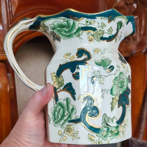 Large Vintage Mason&#39;s Ironstone Chartreuse Jug, Pagan, Wiccan, Witch, Witchcraft