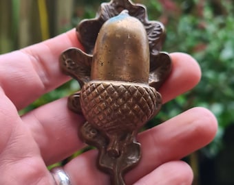 Vintage Brass English Acorn & Oak Leaf Door Knocker, Pagan, Wiccan, Witchcraft, Witch, Rare Find