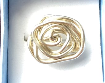 Sterling Silver Ring, Rose, Handmade, Wire Wrapped, Gift For Her, Gift Boxed, Pagan, Wiccan, Witchcraft, Witch,