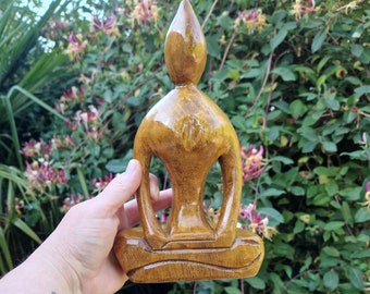 Hand Carved Wooden Goddess Altar Piece, Pagan, Witchcraft, Wiccan, Witch