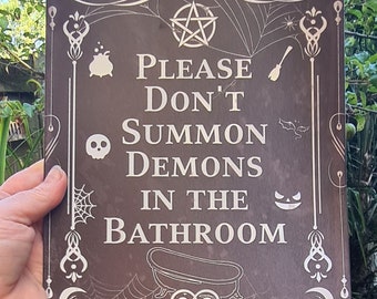 Metal Witchy Bathroom Sign, Pagan, Witch, Witchcraft