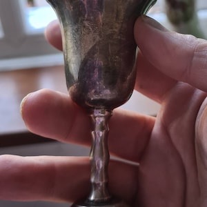 Vintage Silver Chalice Goblet Blessing Cup, Ritual Cup, Pagan, Witchcraft, Wiccan, Home Decor, Altar Tool, Witch