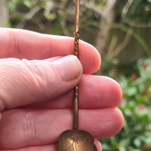 Antique Brass Baba Yaga Witches Incense Tea Spoon, Russian Witch, Witchcraft, Pagan, Wiccan
