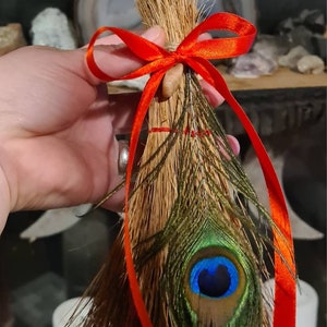 Altar Besom Broom Broomstick With Sunstone, Pagan, Witchcraft, Wiccan, Altar Tool, Witch