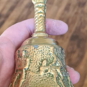 Vintage Brass Hand Held Bell, Summoning Bell, Altar Bell, Ritual Bell, Witchcraft, Wiccan, Pagan, Witch