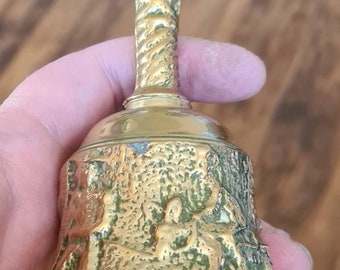 Vintage Brass Hand Held Bell, Summoning Bell, Altar Bell, Ritual Bell, Witchcraft, Wiccan, Pagan, Witch