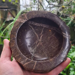 Cuenco serpentino vintage de Cornualles para ofrendas, curación con cristales, pagano, brujería, metafísico, bruja, wicca, retablo