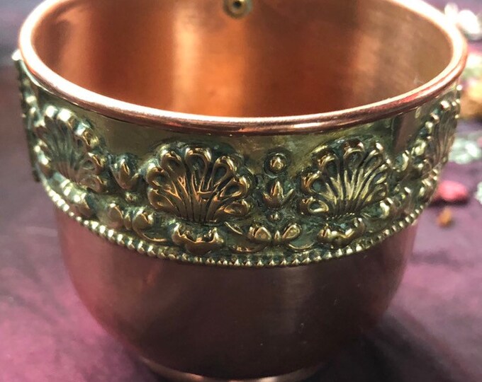 Vintage Copper & Brass Offering Bowl Planter Brass Etsy