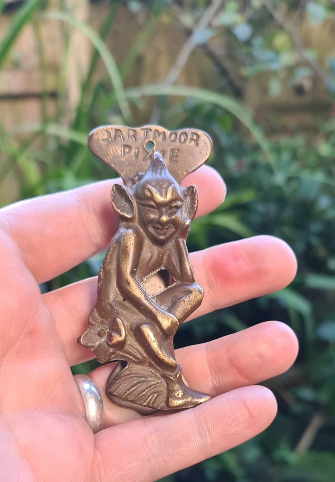 Antique Rare Brass Dartmoor Pixie Door Knocker, Brass Door Knocker