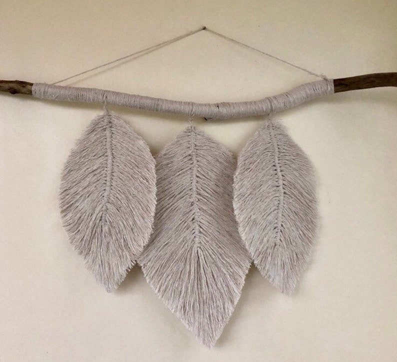 Pluma de Macrame Hoja de Macrame Decoración Boho