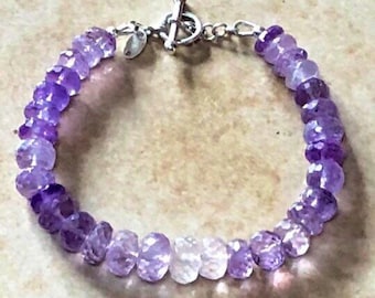 Amethyst Bracelet, Sterling Silver, February Birthstone, Gift For Her, Pagan, Wiccan, Witchcraft, Healing