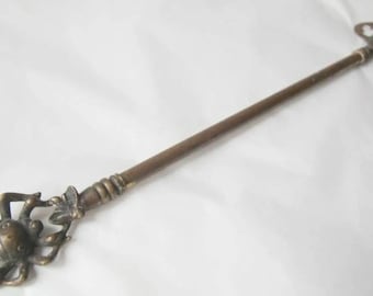 Antique Brass Telescopic Toasting Fork  Witches Trident Spider &  Fly Fireside Companion, Witchcraft, Pagan, Wiccan, Witch, Witchcraft