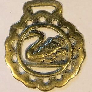 Decoração de altar vintage em bronze com cisne, bruxaria, pagão, decoração para casa, colecionável, bruxa, wiccan, imbolc, roda do ano