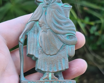 Antique Brass Cornish Witch Dolly Pentreath Door Knocker, Witchcraft, Pagan, Wiccan