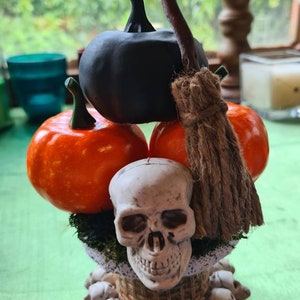 Samhain Altar Decor Altar Piece, Pagan, Witchcraft, Wiccan, Witch Gifts, Witches Broomstick, Besom Halloween Decoration, Skulls image 1