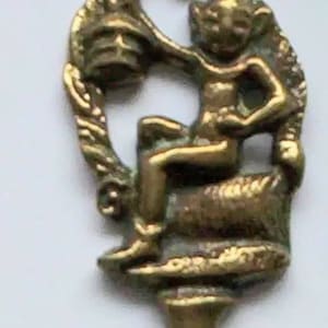 Lutin lutin vintage en laiton Athame, coupe-papier, couteau rituel de sorcière, sorcellerie, païen, wicca, sorcière, antiquité, folklore