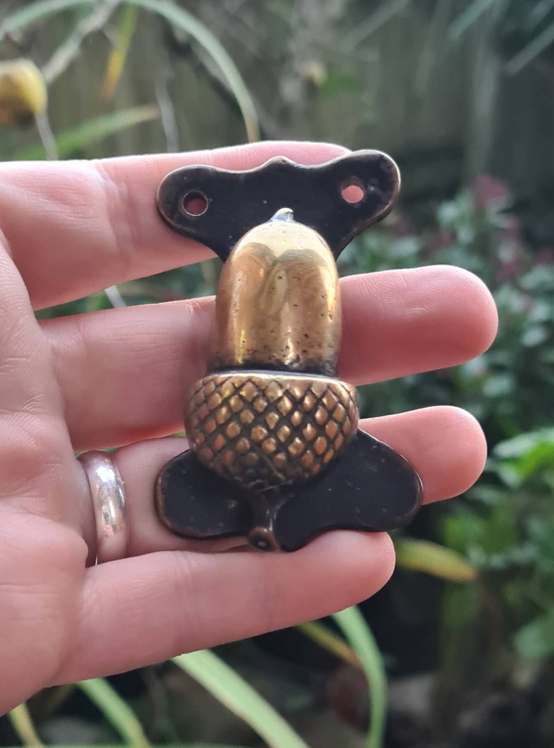 Antique Vintage Brass English Acorn Door Knocker Pagan Etsy