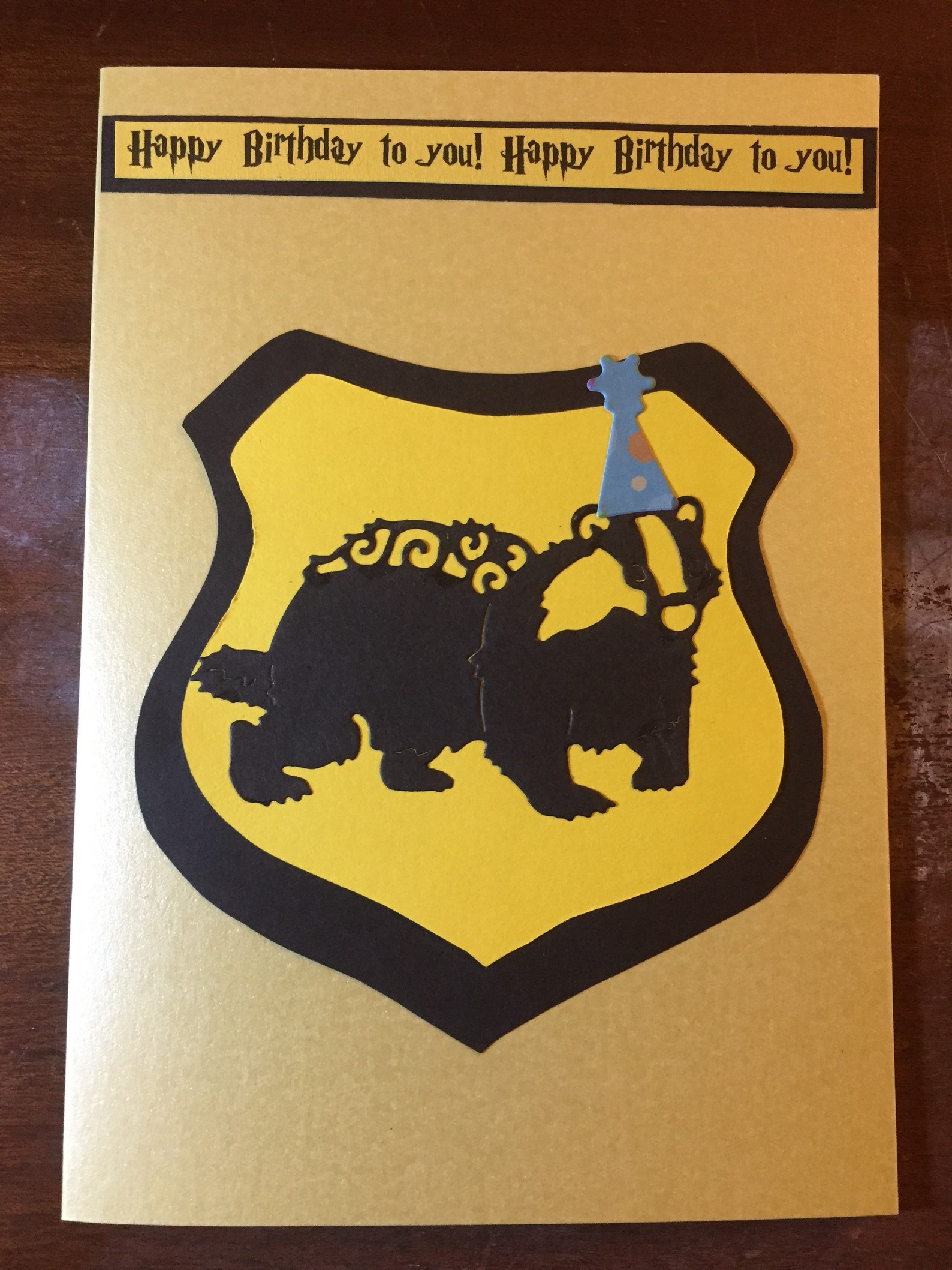 Harry Potter Hufflepuff inspired birthday card | Etsy