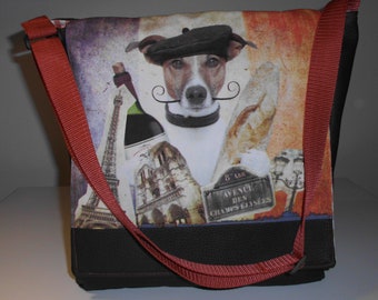 Schultertasche "Bonjour"