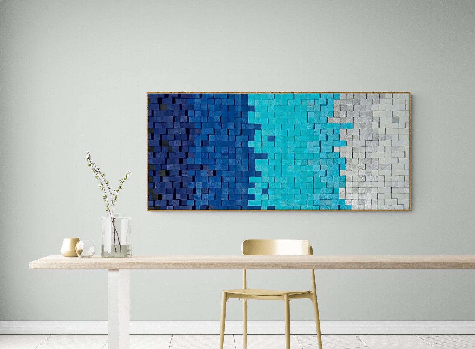 Extra Large Blue Wood Sculpture Wood Wall Art Sea Abstract Etsy