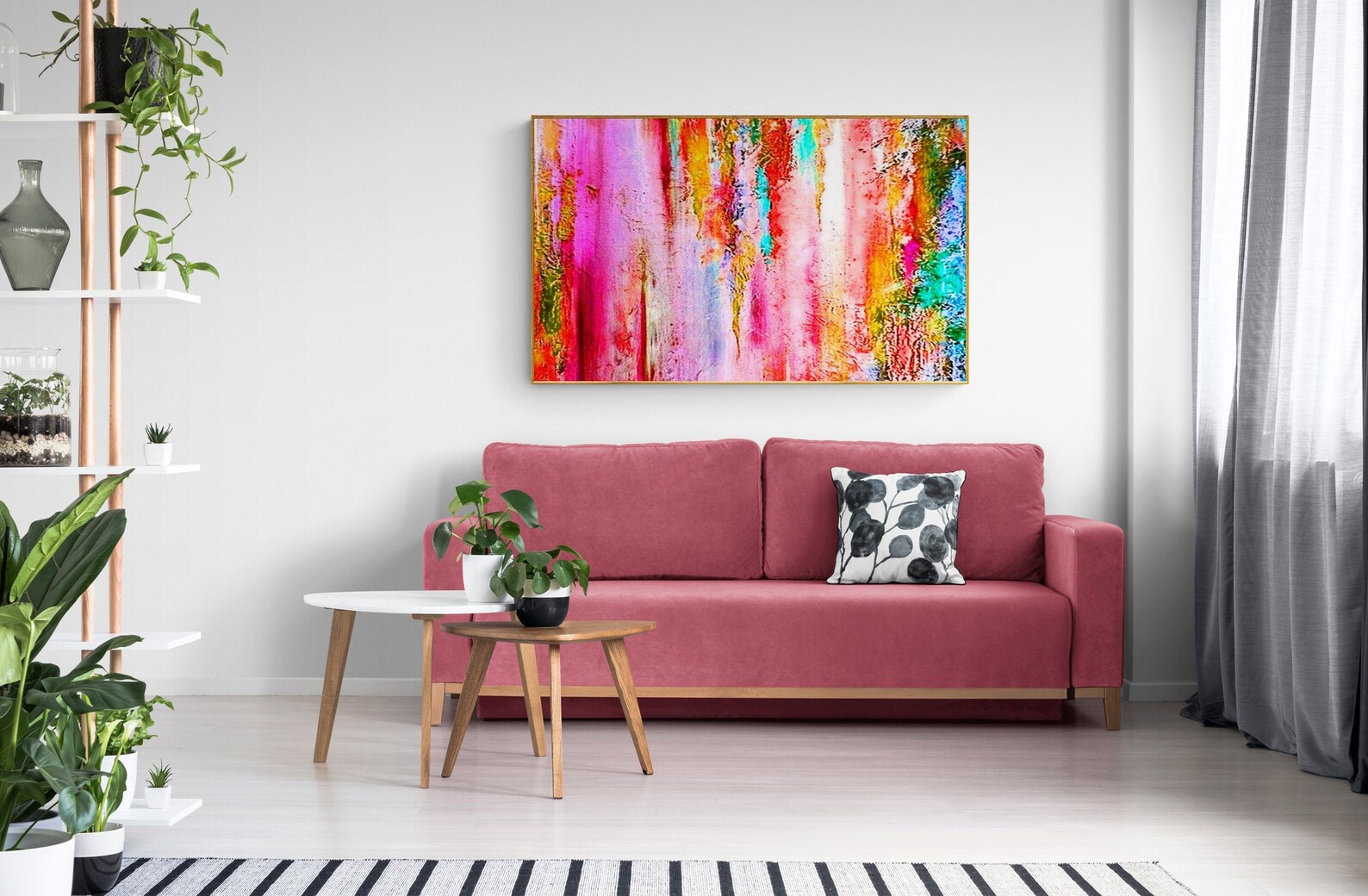 Abstract Painting On Wood Pink Painting Original Texture Etsy