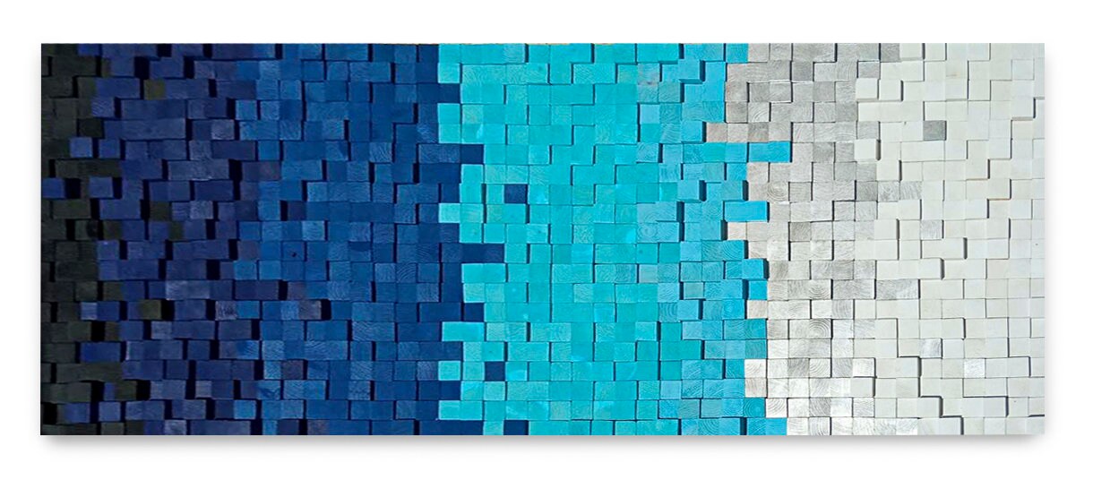 Extra Large Blue Wood Sculpture Wood Wall Art Sea Abstract Etsy