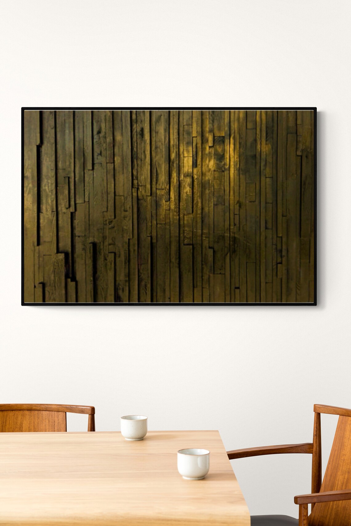 Large Rustic Wall Art Black Gold Reclaimed wood Original Etsy