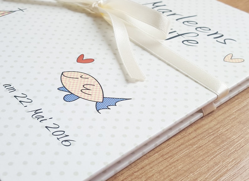 Persönliches Taufbuch mit Satinschleife - Etsy.de