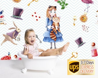 Alice in Wonderland Wallpaper Mural - Etsy