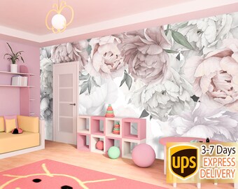 Flower Wall Mural Etsy Flower Wall Mural Etsy