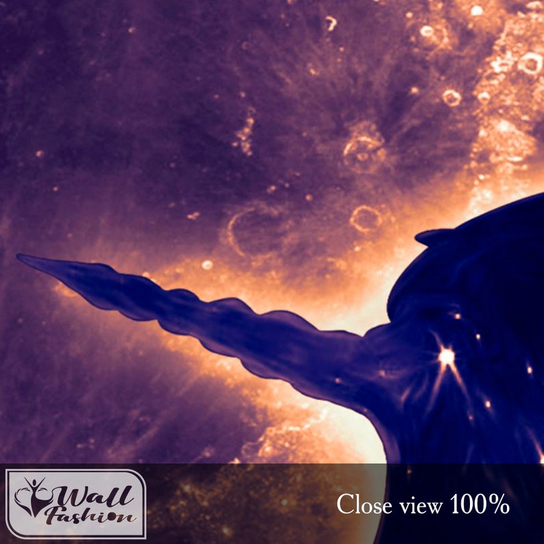 Home & Living Wallpaper Dark Unicorn Wallpaper Fantasy Wall Art Space