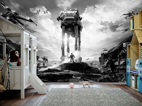 Star Wars White Vader Wallpaper Etsy Room, Boy Israel Darth Wall Wall Black Self Wallpaper Mural, Teen Wallpaper - Space, Spaceship and X617 Adhesive Art