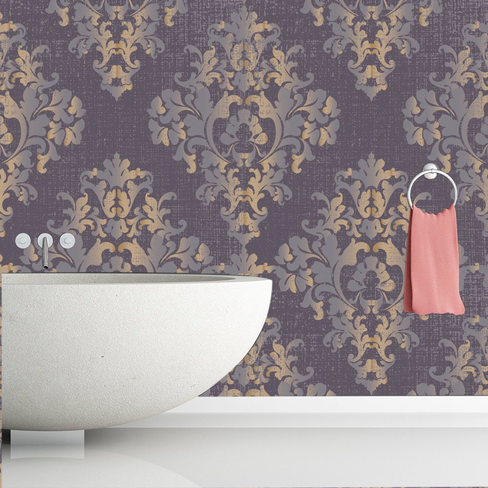 Victorian Wallpaper Damask Removable Wallpaper Mural Self Etsy