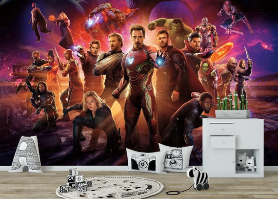 Iron Man EndGame Wall Art Marvel Comics Wall Mural Avengers Wallpaper I Love You 3000 Self Adhesive Wallpaper Peel and Stick Wallpaper X292