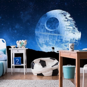 Star Wars Wallpaper Peel and Stick Boy Nursery Decor, Space Wall Mural Kids Room Dark Starwars Accent Wall paper Self Adhesive Playroom X996